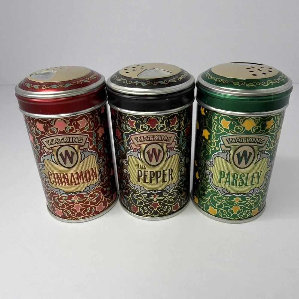 Vintage 1987 Watkins Spice Tin Set 6 Pc Limited  Ed Collectible Kitchen Seasonin
